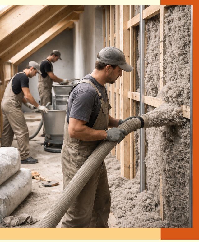 Утепление таунхауса эковатой в Новоалтайске от 2249 руб./м² — монтаж и задувка | ТепломастерНвл