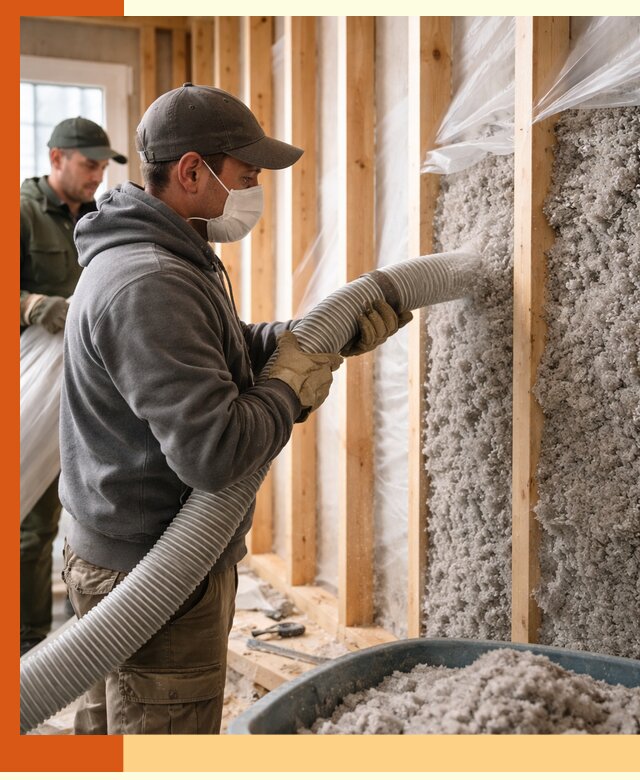 Утепление каркасного дома эковатой в Новоалтайске — качественно и надолго