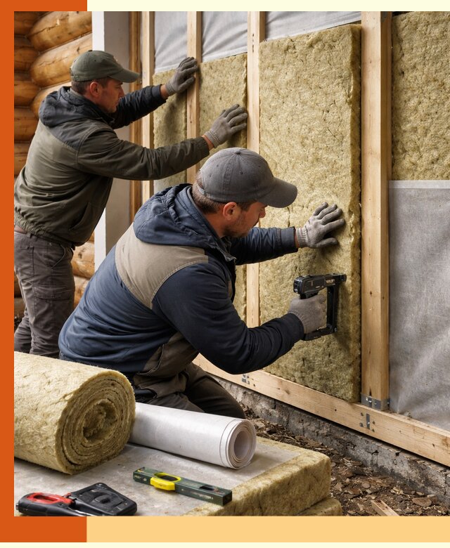 Утепление бревенчатого дома под ключ в Новоалтайске