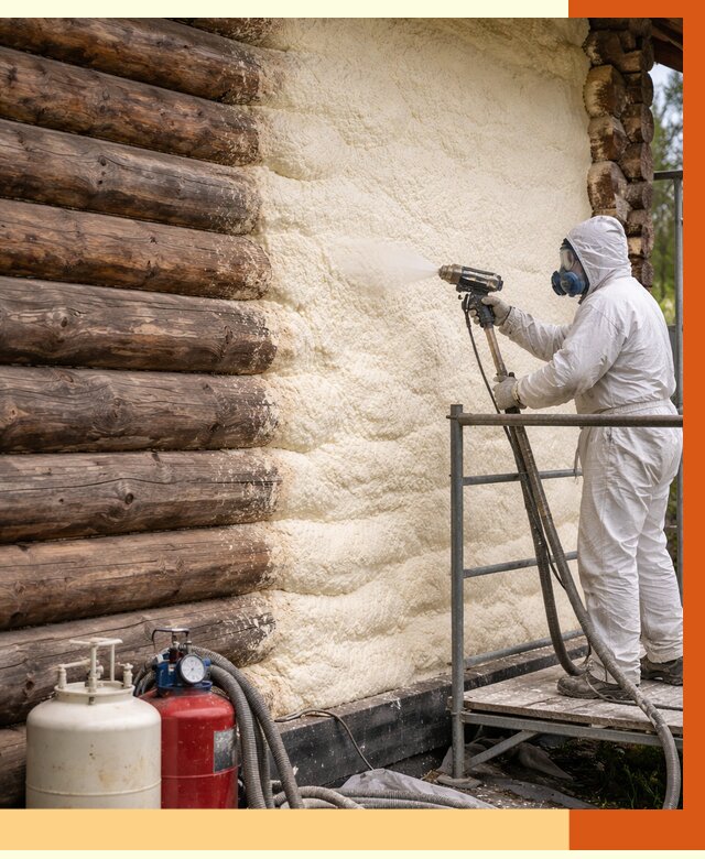 Утепление бревенчатого дома ППУ в Новоалтайске под ключ от 6390 руб. | ТепломастерНвл