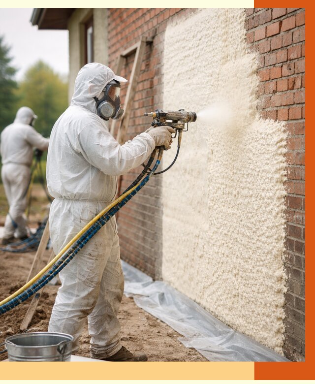 Утепление кирпичного дома ППУ в Новоалтайске под ключ от 6646 руб. | ТепломастерНвл