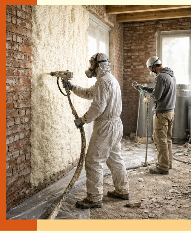 Утепление кирпичного дома пенополиуретаном в Новоалтайске