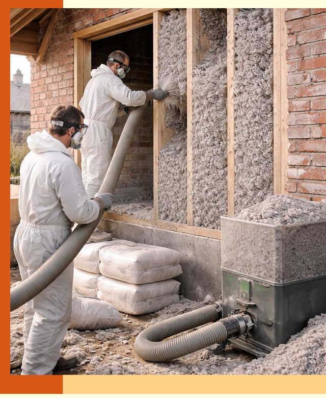 Утепление кирпичного дома эковатой в Новоалтайске