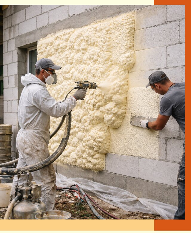 Утепление дома из газобетона ППУ в Новоалтайске от 4908 руб./м² под ключ | ТепломастерНвл