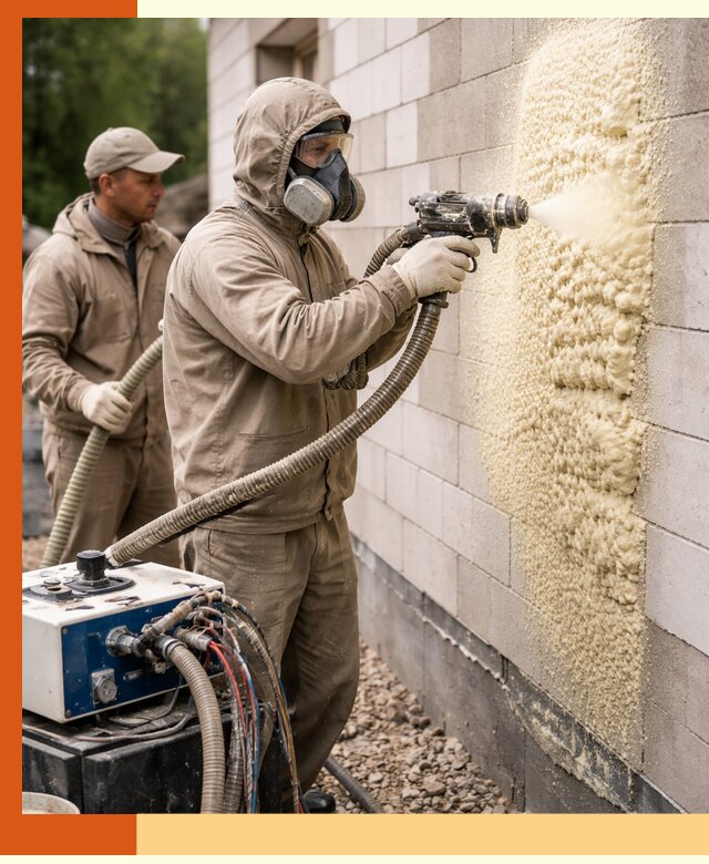 Утепление дома из газобетона ППУ в Новоалтайске — надежная теплоизоляция