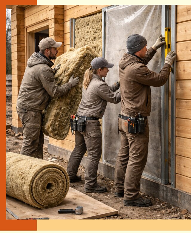 Утепление дома из двойного бруса в Новоалтайске качественно и надёжно