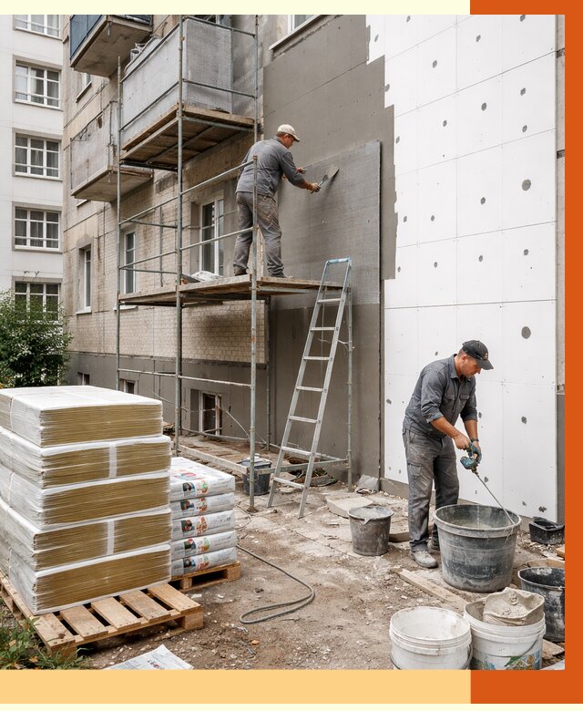 Утепление квартиры снаружи в Новоалтайске от 6288 руб/м2 под ключ | ТепломастерНвл