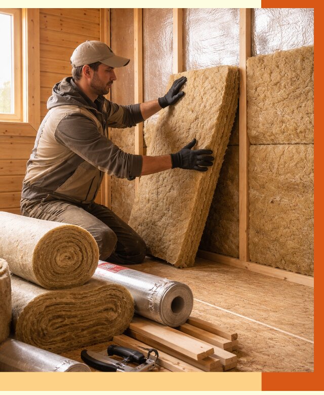 Утепление бани в Новоалтайске под ключ от 4601 руб./м2 — утеплить потолок, пол и стены | ТепломастерНвл