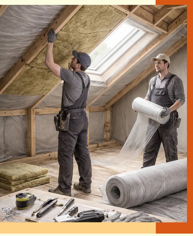 Утепление крыши изнутри мансарды в Новоалтайске от 4294 руб./м² | ТепломастерНвл