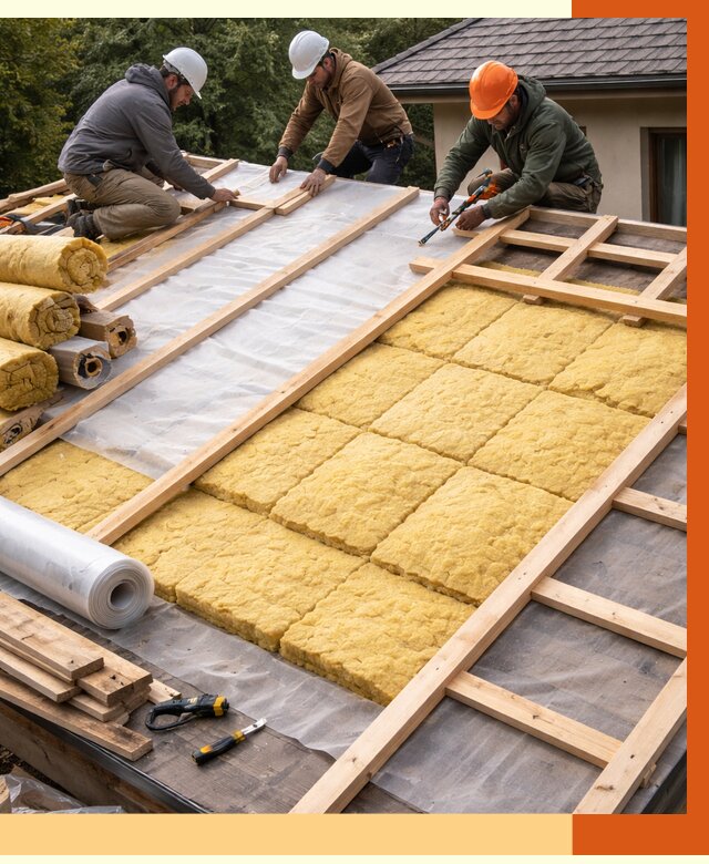 Утепление скатной крыши в Новоалтайске от 1278 руб./м2 под ключ | ТепломастерНвл