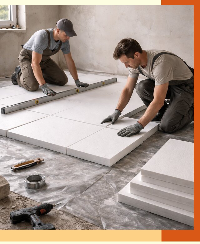 Утепление бетонного пола в Новоалтайске от 2556 руб/м2 — монтаж и цена | ТепломастерНвл