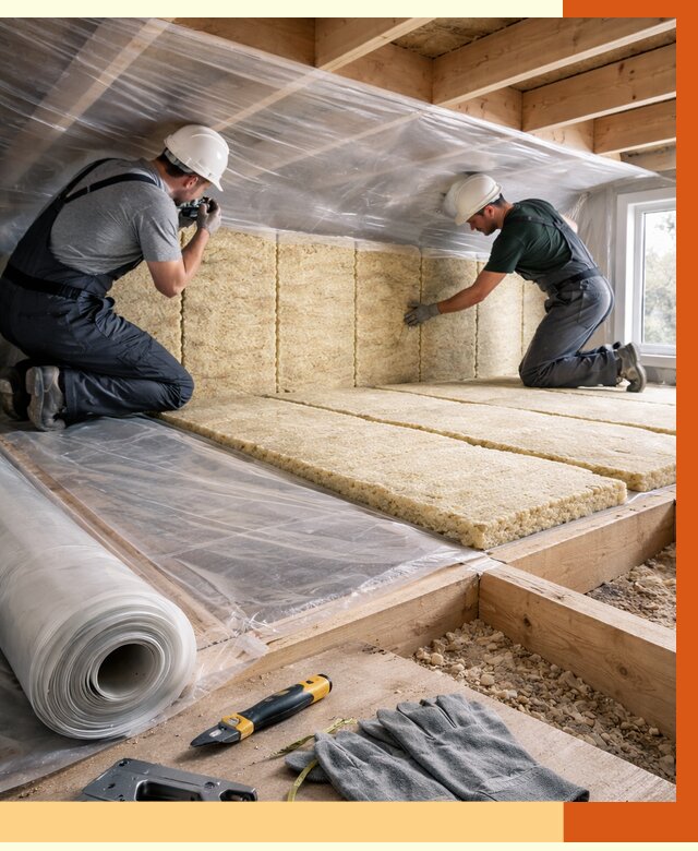 Утепление перекрытий в Новоалтайске от 2914 руб/м2 — утепление межэтажных и чердачных | ТепломастерНвл