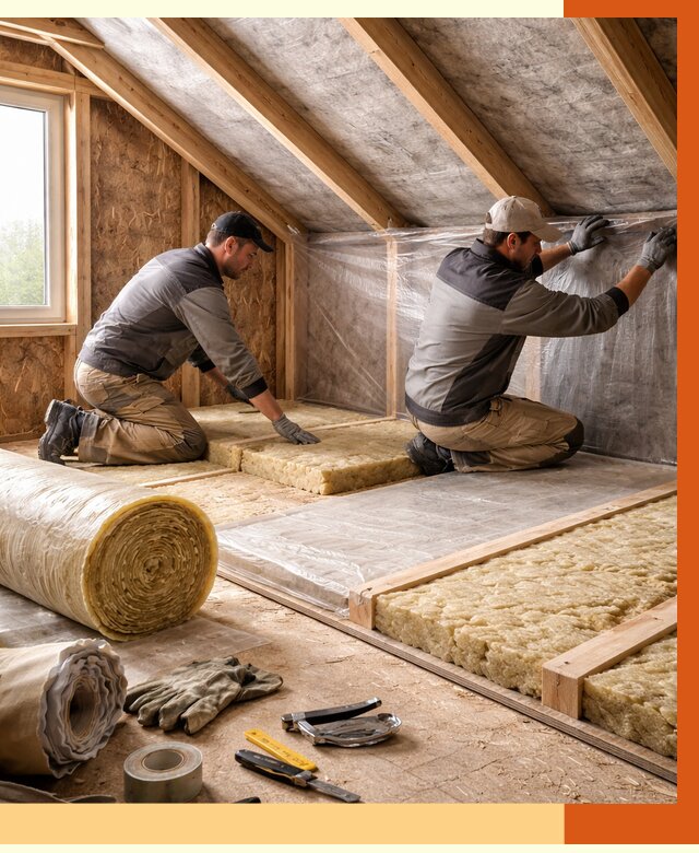 Утепление чердака в Новоалтайске от 7668 руб/м² — теплоизоляция и комплексное утепление под ключ | ТепломастерНвл