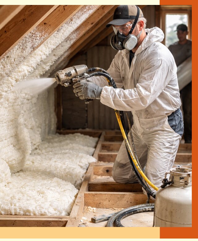 Утепление чердака ППУ в Новоалтайске от 8813 руб./м2 — услуга под ключ | ТепломастерНвл