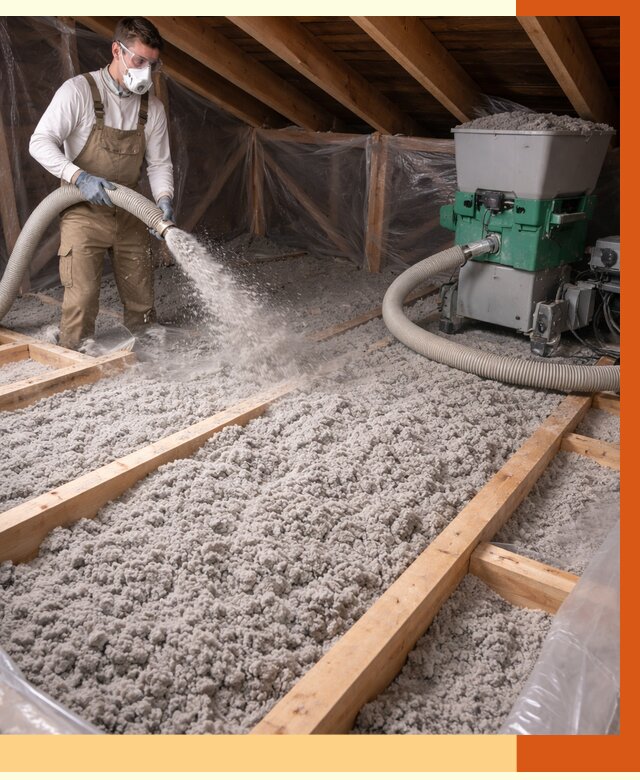 Утепление чердака эковатой в Новоалтайске от 1482 руб/м2 — заказать у ТепломастерНвл