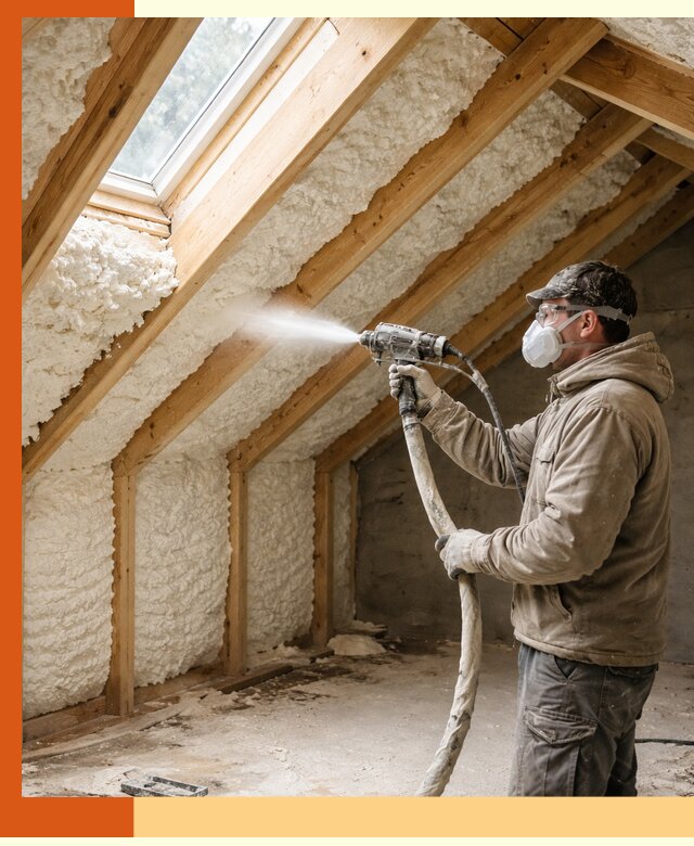 Утепление мансарды ППУ в Новоалтайске быстро и надежно