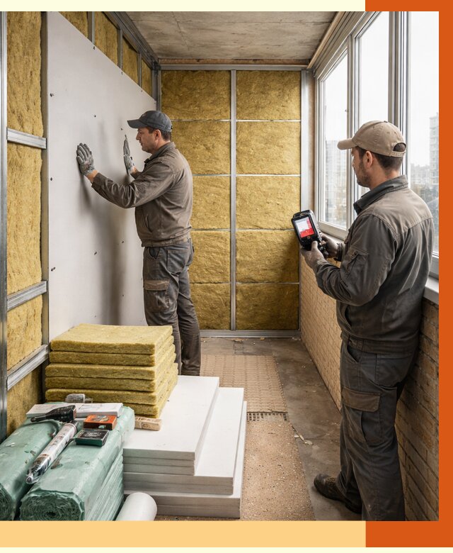 Утепление балкона в Новоалтайске от 4601 руб. под ключ | ТепломастерНвл