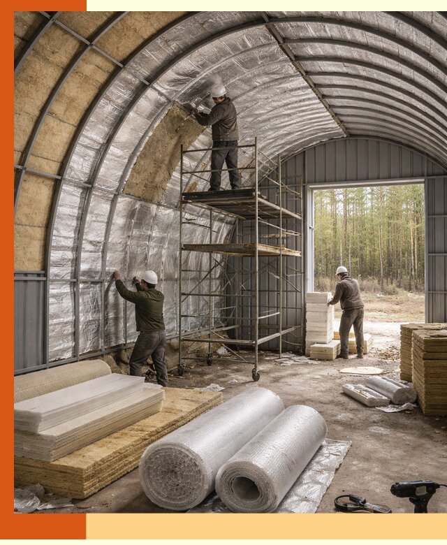 Утепление арочного ангара под ключ в Новоалтайске
