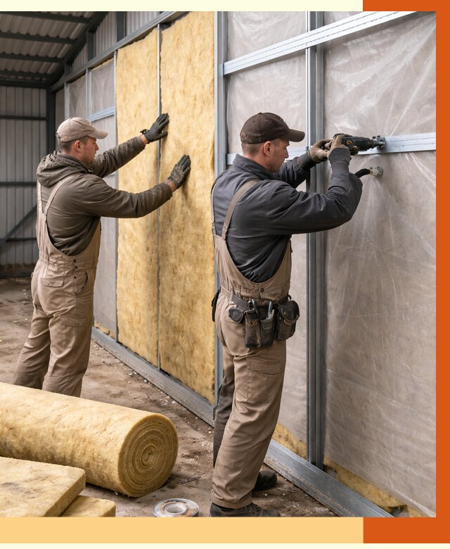 Утепление металлического ангара в Новоалтайске от 4856 руб/м2 — услуги под ключ | ТепломастерНвл