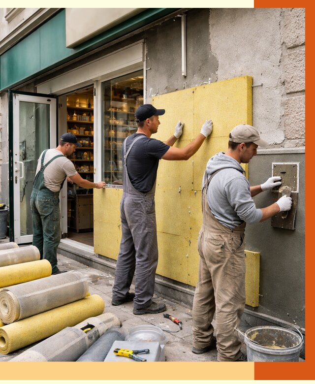 Утепление магазина в Новоалтайске от 4601 руб/м2 — цена, стены и снаружи | ТепломастерНвл