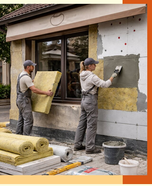 Утепление кафе в Новоалтайске от 4294 руб/м2 — комплексно под ключ | ТепломастерНвл