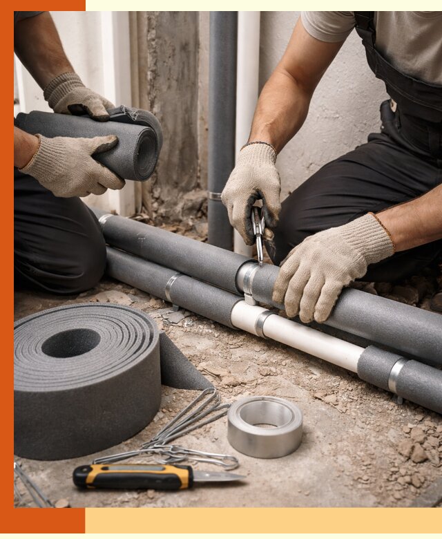 Утепление труб водоснабжения в Новоалтайске — монтаж и защита сети