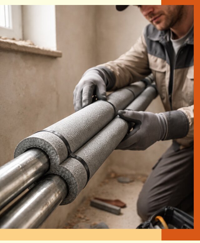 Утепление труб отопления в Новоалтайске от 2914 руб. за м² — услуги под ключ | ТепломастерНвл