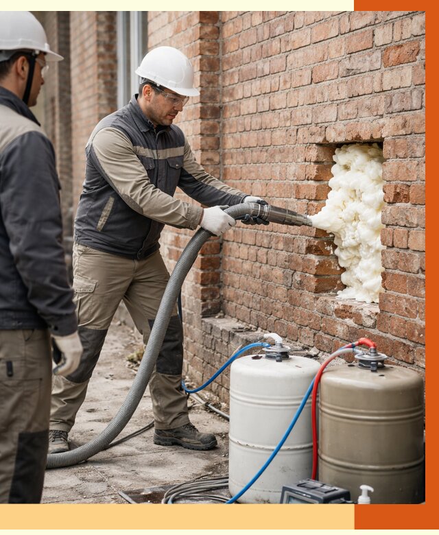 Заливка ППУ в пустоты кирпичной стены в Новоалтайске от 2812 руб. | ТепломастерНвл