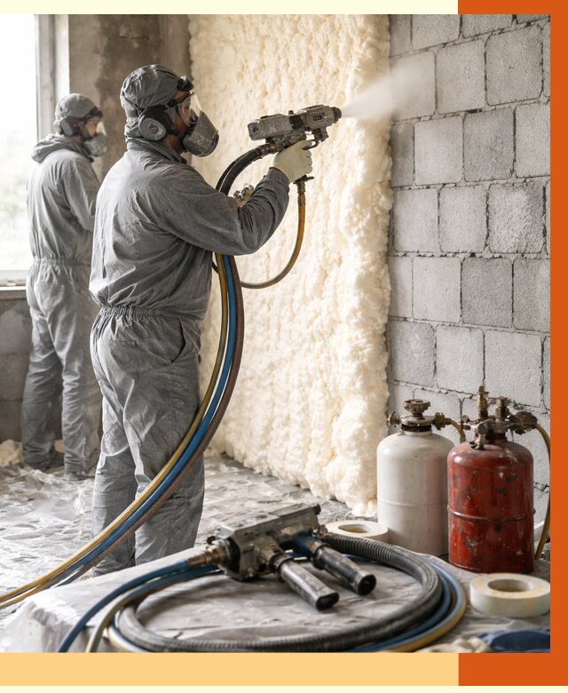 Утепление блочной стены ППУ в Новоалтайске от 4345 руб./м² — ТепломастерНвл