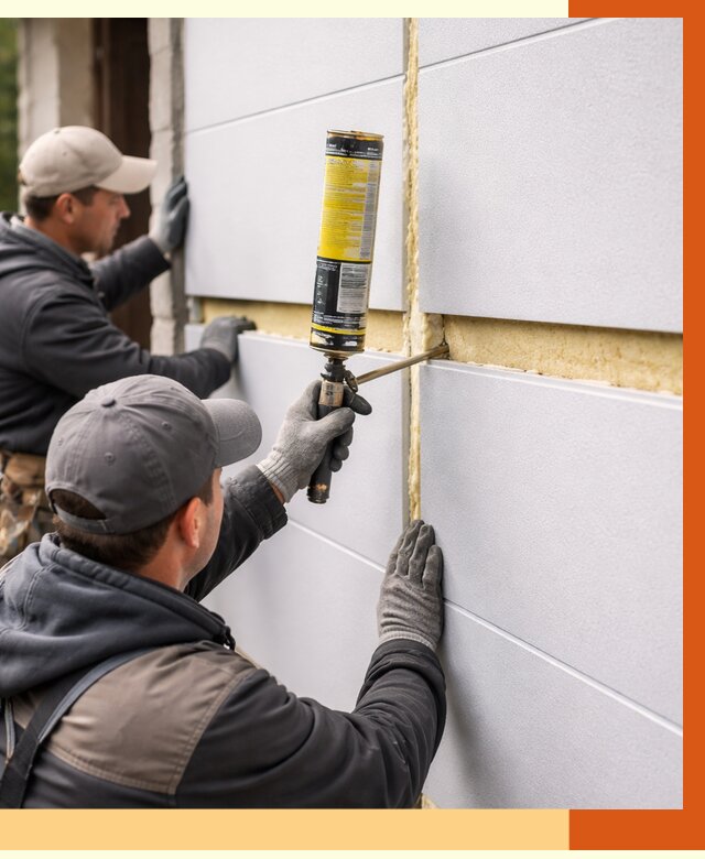 Утепление сэндвич панелей ППУ в Новоалтайске от 4294 руб. за м2 | ТепломастерНвл