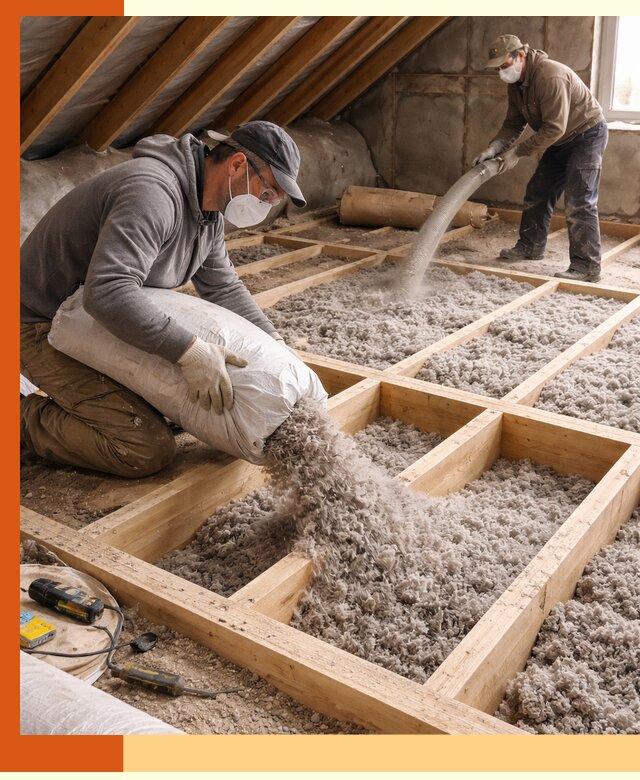 Заполнение полостей чердачного перекрытия в Новоалтайске качественно и надёжно