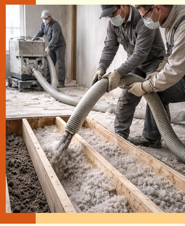 Заполнение полостей межэтажного перекрытия в Новоалтайске эффективно и герметично