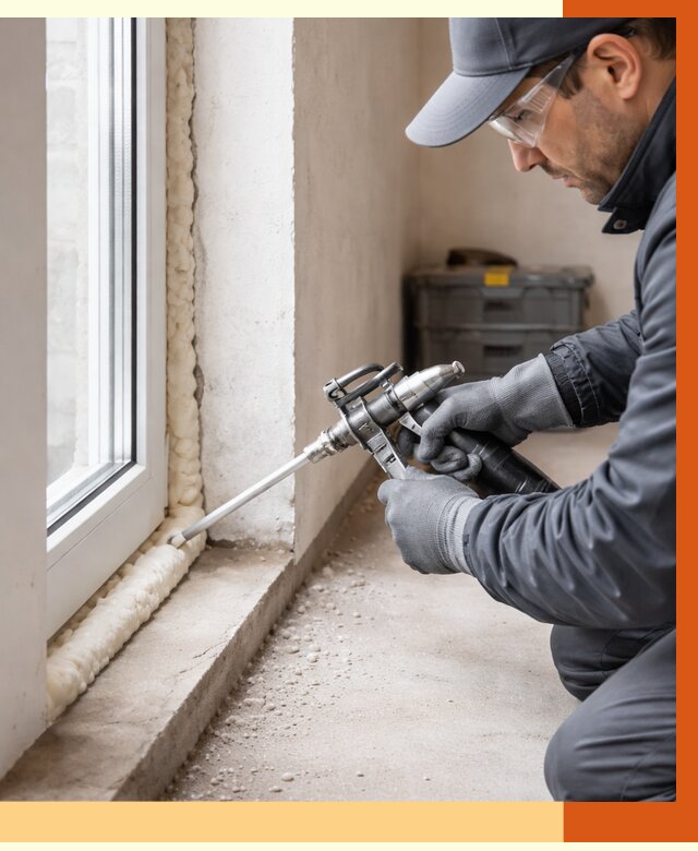 Герметизация стыков ППУ в Новоалтайске от 1687 руб. за м2 — утепление примыканий под ключ | ТепломастерНвл