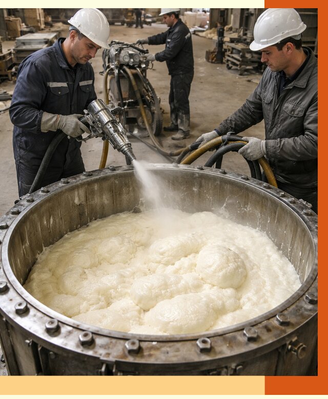 Заливка ППУ в емкости в Новоалтайске от 7412 руб. — утепление емкости под ключ | ТепломастерНвл