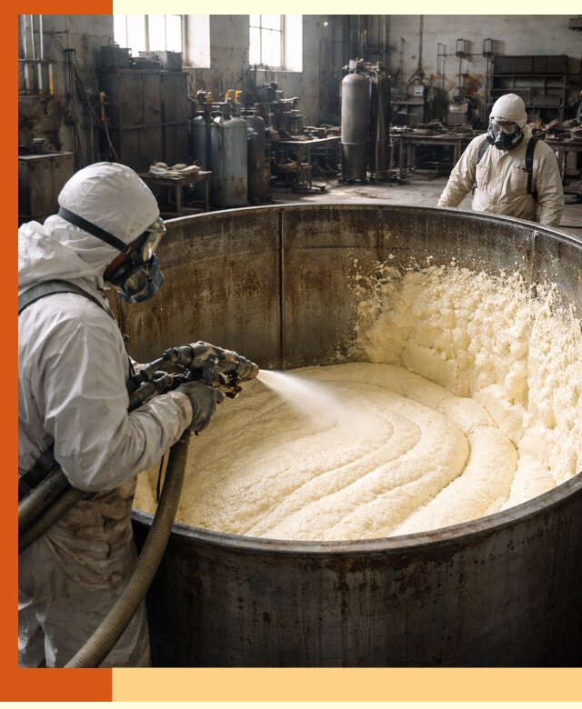 Заливка ппу в емкости с полной изоляцией и герметизацией в Новоалтайске