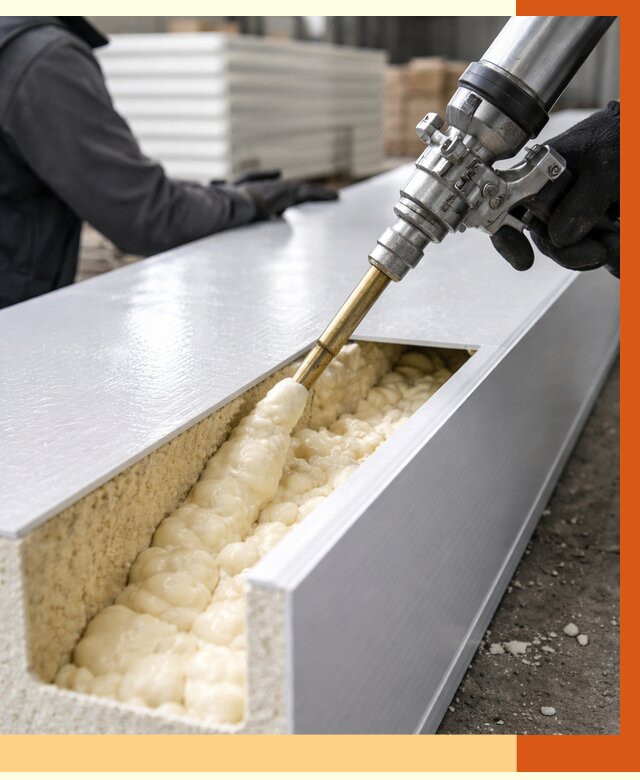 Заполнение пустот холодильных панелей в Новоалтайске от 7668 руб. | ТепломастерНвл