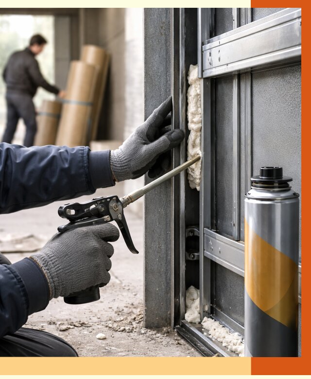 Заполнение пустот ворот в Новоалтайске от 4601 руб. — заливка ППУ, утепление под ключ | ТепломастерНвл