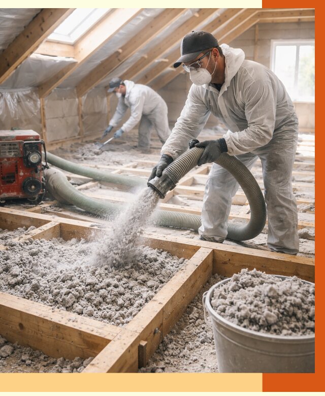 Утепление эковатой в Новоалтайске от 3016 руб./м2 — монтаж и задувка | ТепломастерНвл