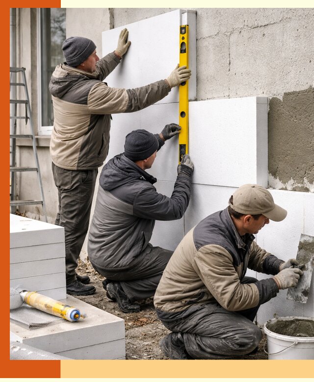 Утепление пенопластом наружных стен и фасадов в Новоалтайске