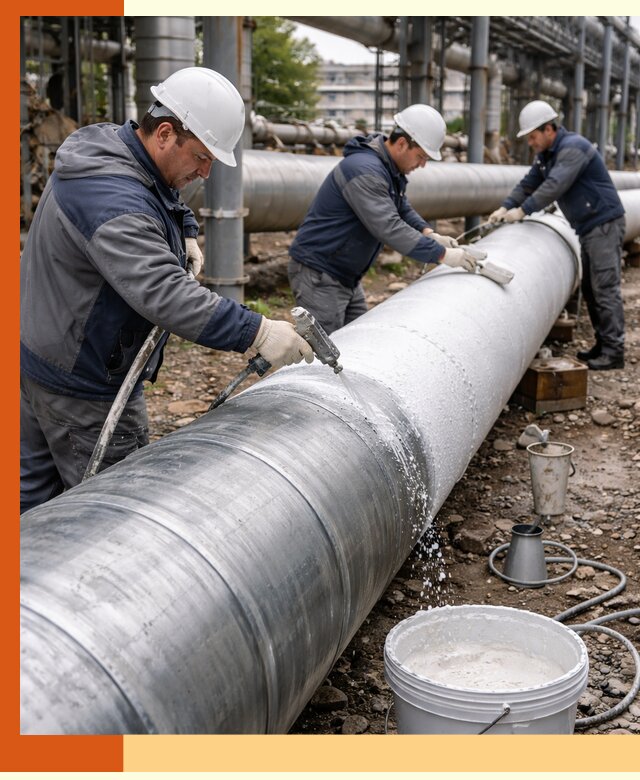 Утепление теплотрассы жидкой теплоизоляцией в Новоалтайске