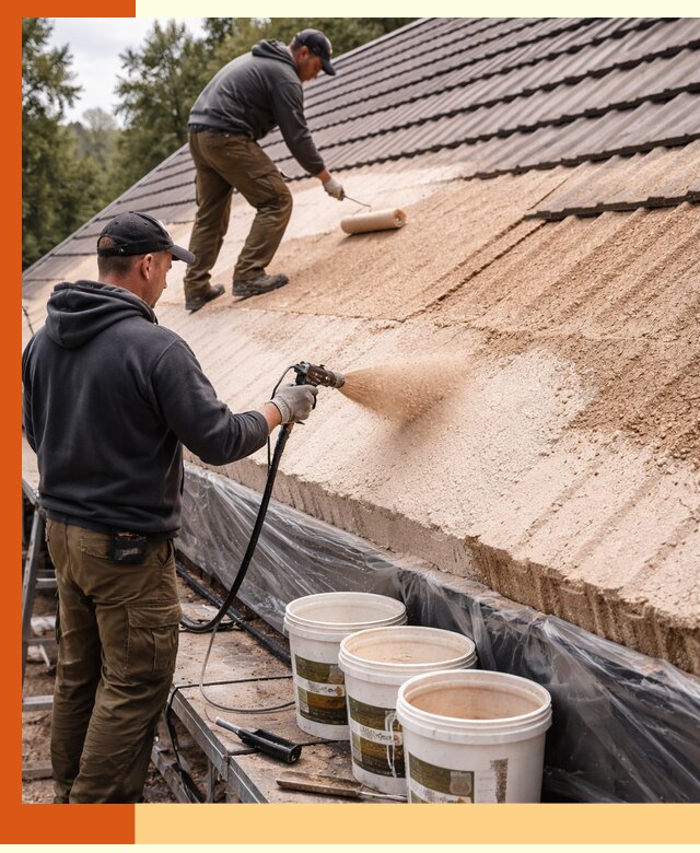 Утепление кровли жидкой пробкой в Новоалтайске для домов и зданий
