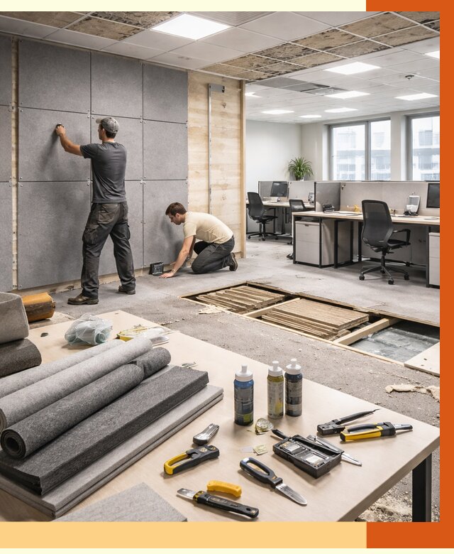 Профессиональная шумоизоляция офиса в Новоалтайске от 6901 руб. за м2 | ТепломастерНвл