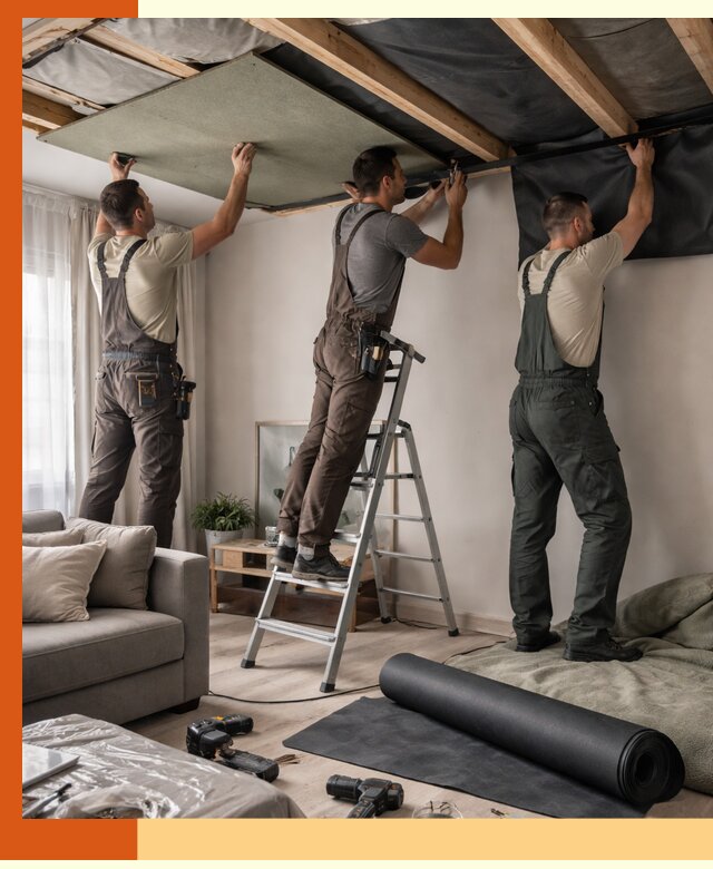 Шумоизоляция потолка в Новоалтайске — профессиональное устранение шумов