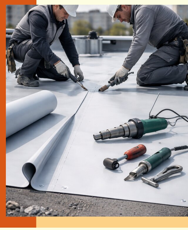 Гидроизоляция мембранной кровли в Новоалтайске: монтаж и ремонт быстро