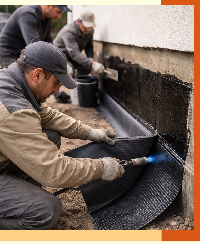 Гидроизоляция цоколя и отмостки в Новоалтайске от 8690 руб. — ТепломастерНвл