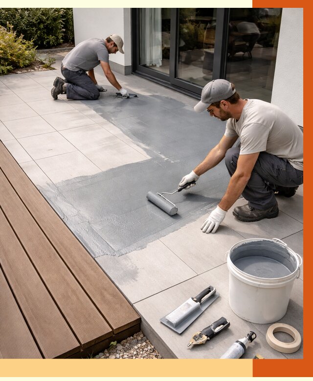 Гидроизоляция террасы в Новоалтайске под ключ от 7668 руб./м² | ТепломастерНвл