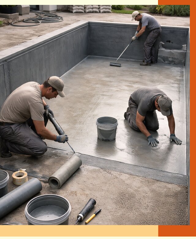 Профессиональная гидроизоляция бассейна в Новоалтайске от 6646 руб. за м2 | ТепломастерНвл