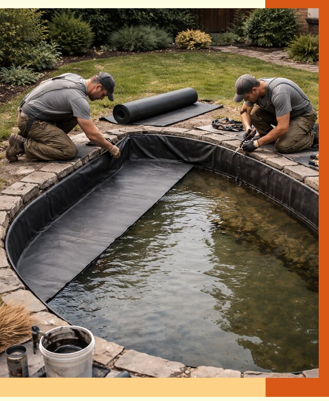 Гидроизоляция пруда в Новоалтайске от 15336 руб. под ключ | ТепломастерНвл профессионально