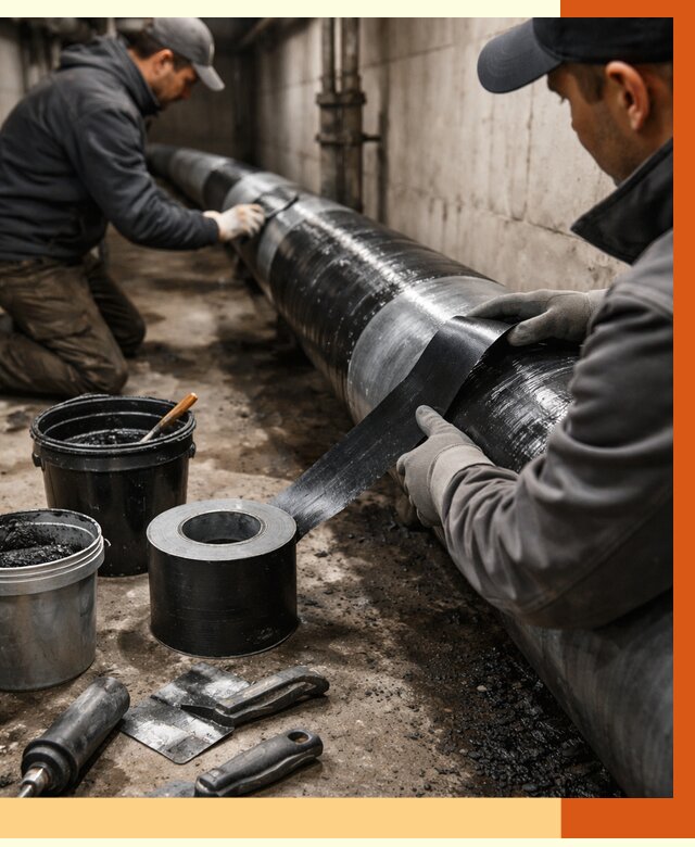 Гидроизоляция труб в Новоалтайске от 2556 руб. — профессиональная герметизация | ТепломастерНвл