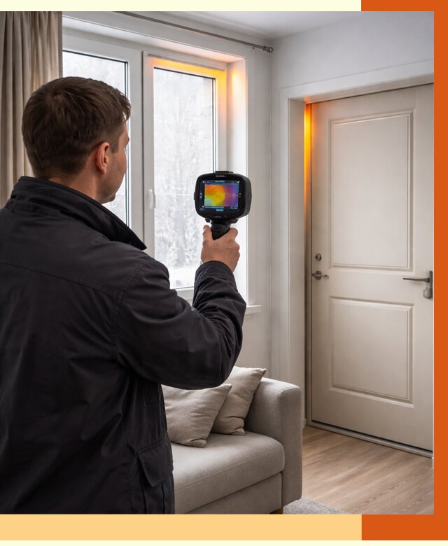 Тепловизионное обследование окон и дверей в Новоалтайске от 4601 руб. | ТепломастерНвл